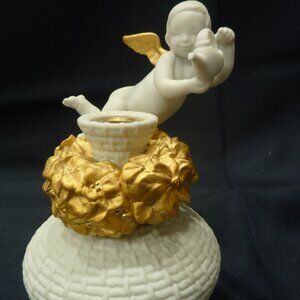 Little porcelain Cherub candle holder
